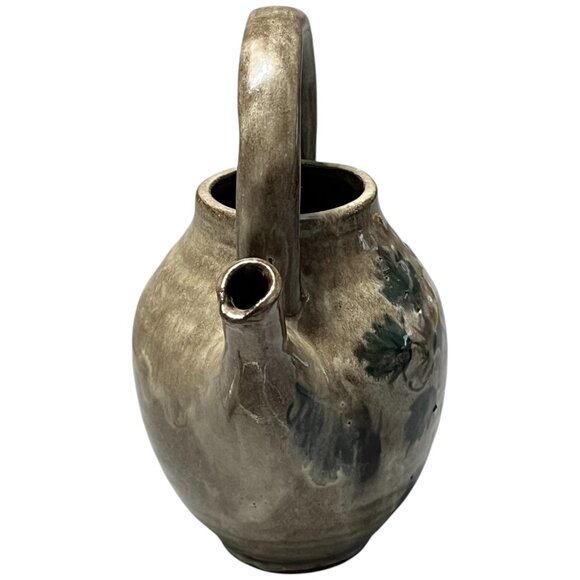 Vintage MCM Studio Art Floral Glazed Terracotta Teapot Irie Ceramics Jamaica - Picture 3 of 11